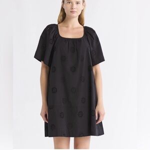 Chic Black Eyelet Mini Dress